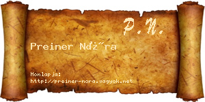 Preiner Nóra névjegykártya