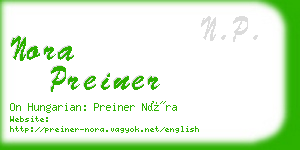 nora preiner business card